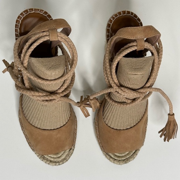 Joie Espadrille Wedges - Suede - Neutral - Picture 3 of 6